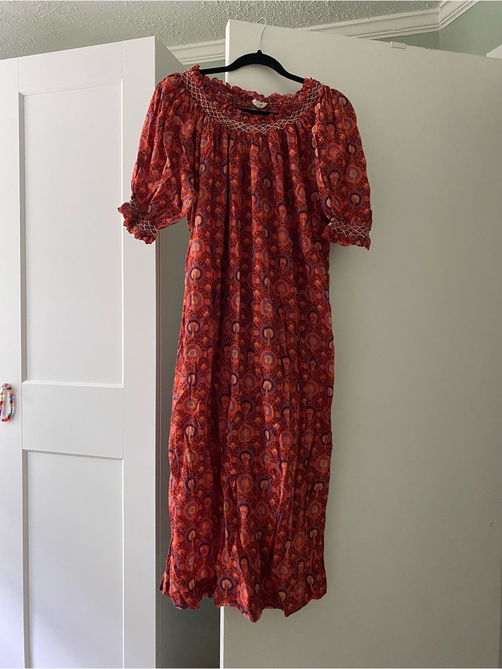 Women’s Fragonard Parfumeur Cotton Midi Dress with Smocking